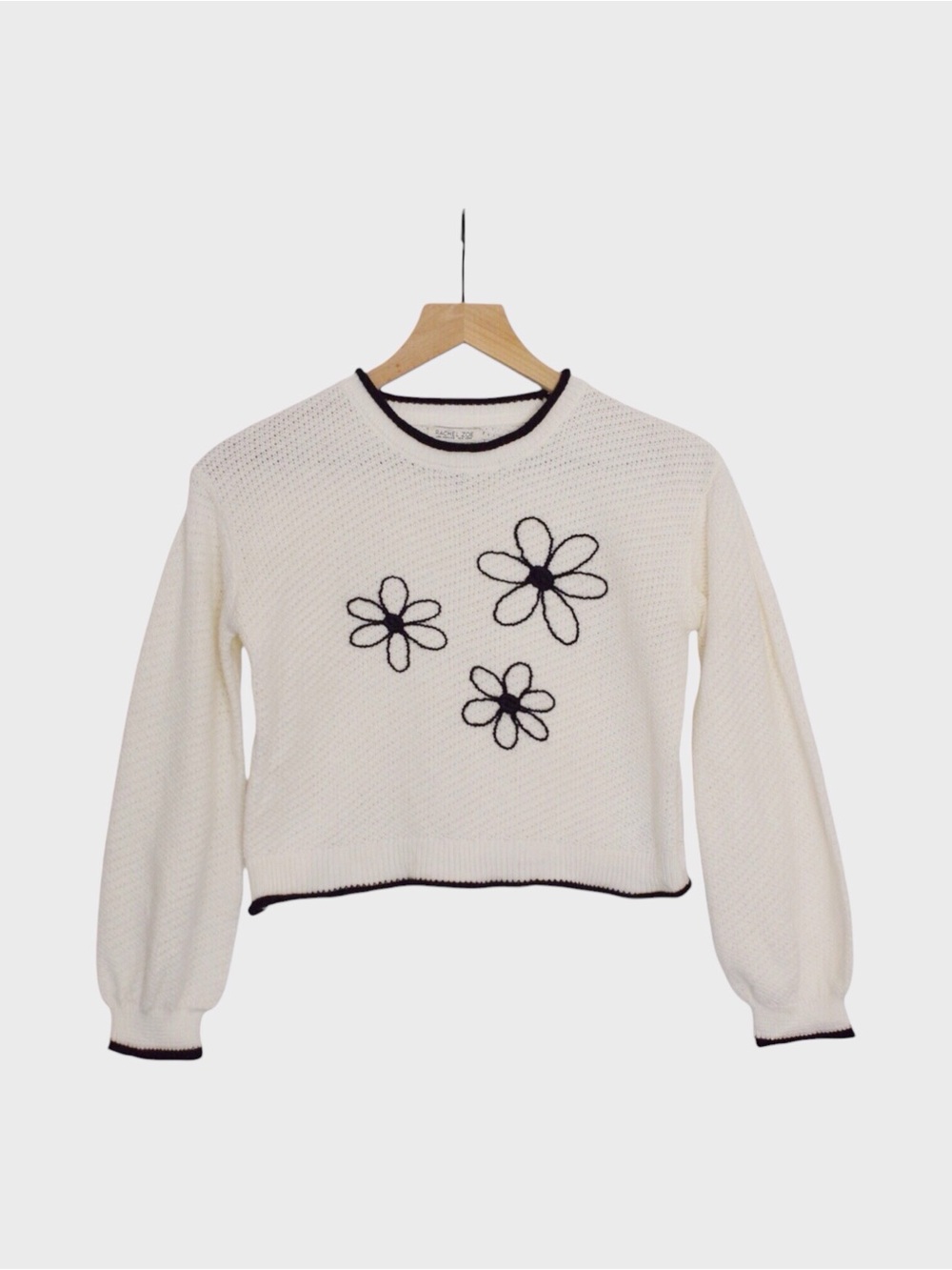Rachel Zoe Girls Floral Embroidered Sweater